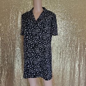 Sag Harbor tunic dress size 8 black ans cream